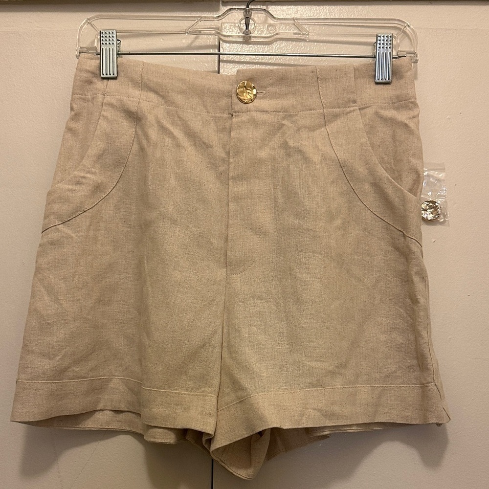 House of Harlow 1960 High Waist Tan Shorts